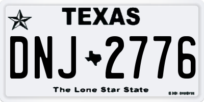 TX license plate DNJ2776