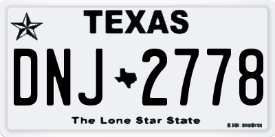 TX license plate DNJ2778