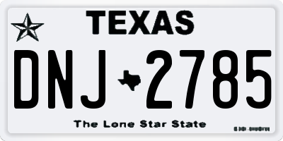 TX license plate DNJ2785