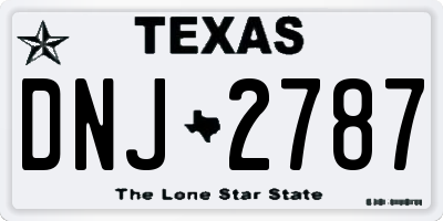 TX license plate DNJ2787