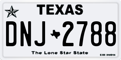 TX license plate DNJ2788