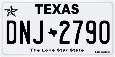 TX license plate DNJ2790