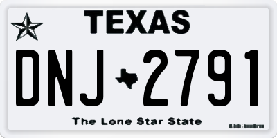 TX license plate DNJ2791