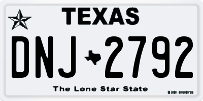 TX license plate DNJ2792