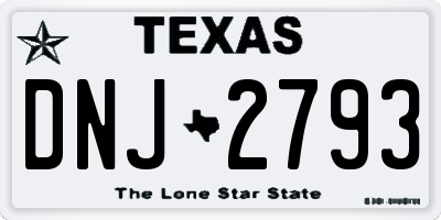 TX license plate DNJ2793