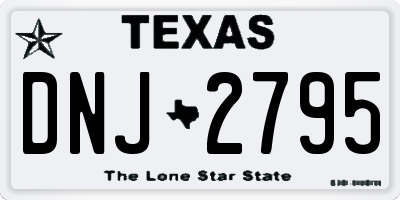 TX license plate DNJ2795