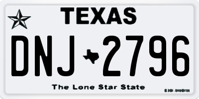 TX license plate DNJ2796