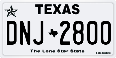 TX license plate DNJ2800