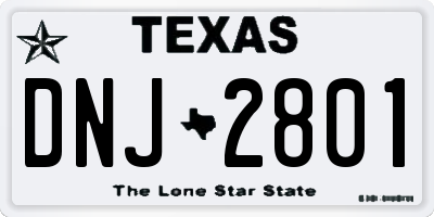 TX license plate DNJ2801