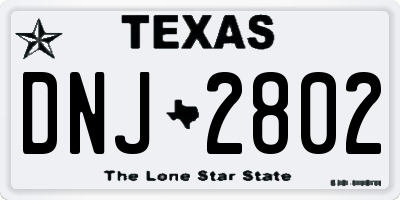TX license plate DNJ2802