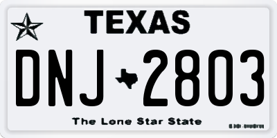 TX license plate DNJ2803
