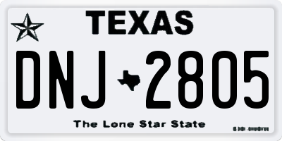TX license plate DNJ2805