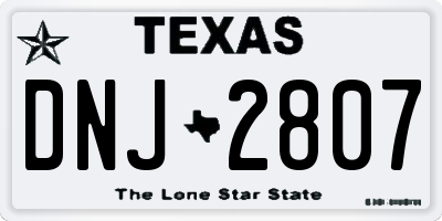 TX license plate DNJ2807
