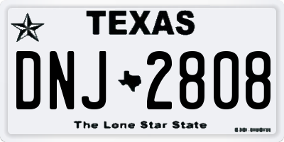 TX license plate DNJ2808
