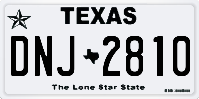 TX license plate DNJ2810
