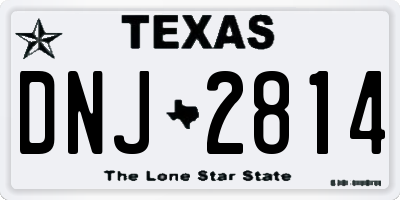 TX license plate DNJ2814