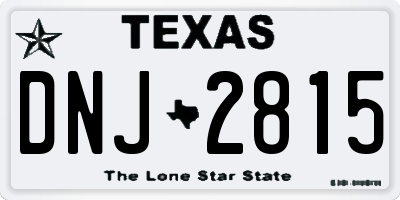 TX license plate DNJ2815