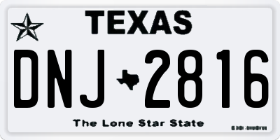 TX license plate DNJ2816