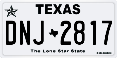 TX license plate DNJ2817
