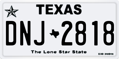 TX license plate DNJ2818