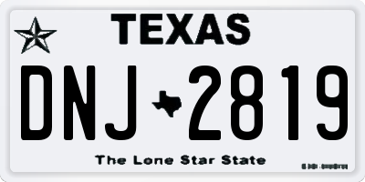 TX license plate DNJ2819