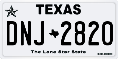 TX license plate DNJ2820
