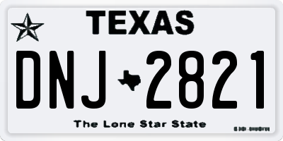 TX license plate DNJ2821