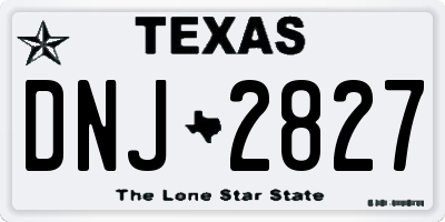 TX license plate DNJ2827