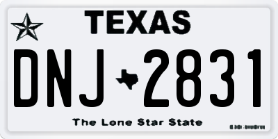 TX license plate DNJ2831