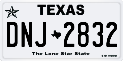 TX license plate DNJ2832