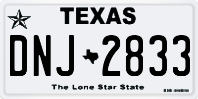 TX license plate DNJ2833