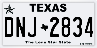 TX license plate DNJ2834