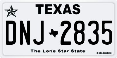 TX license plate DNJ2835