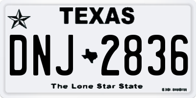 TX license plate DNJ2836