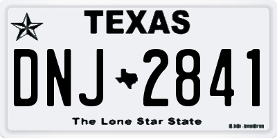 TX license plate DNJ2841