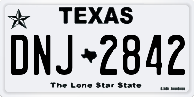 TX license plate DNJ2842
