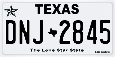 TX license plate DNJ2845