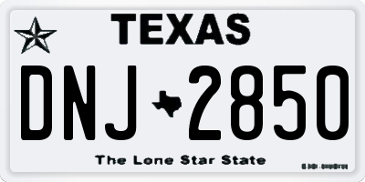 TX license plate DNJ2850