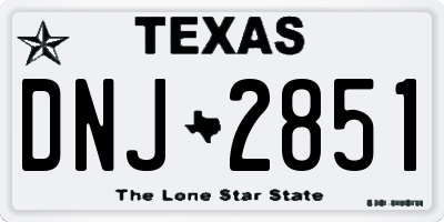 TX license plate DNJ2851