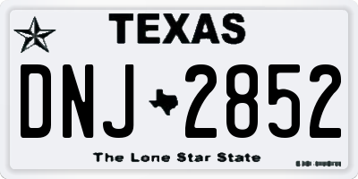 TX license plate DNJ2852