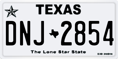 TX license plate DNJ2854