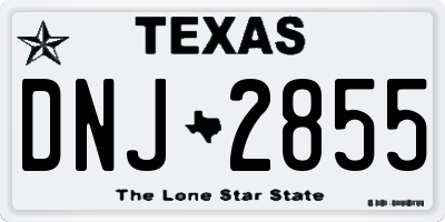 TX license plate DNJ2855