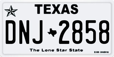 TX license plate DNJ2858