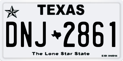 TX license plate DNJ2861