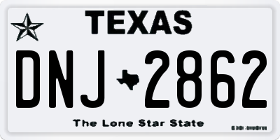 TX license plate DNJ2862