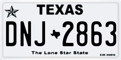TX license plate DNJ2863