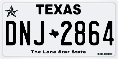 TX license plate DNJ2864
