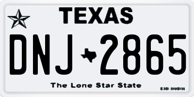TX license plate DNJ2865