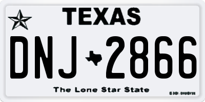 TX license plate DNJ2866