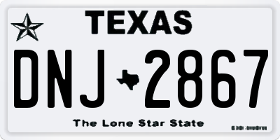 TX license plate DNJ2867